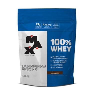 Imagem de 100 Whey Refil 900g Chocolate da Max Titanium