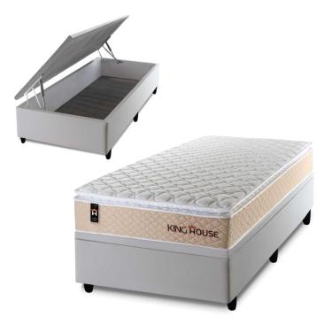 Imagem de Cama Box Baú Alford 96x203 com Molas Ensacadas King House