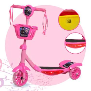 Imagem de Patinete Infantil Menina 3 Rodinhas Rosa Com Música E Led - Toys 2U