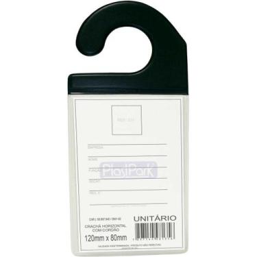 Imagem de Crachá para Automóvel c/Gancho Preto 9X13 Cm 10 Unid Romitec