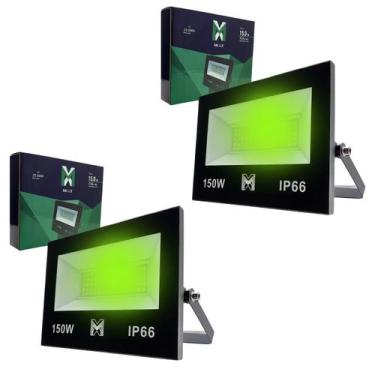 Imagem de Kit 2 Refletores LED MX 150W Verde IP66 Bivolt Potente para Iluminação