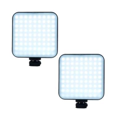 Imagem de kit iluminador Soleste W81 Mini Led Pra Câmera Luz Panel 6.5w com 2led