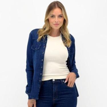 Imagem de Camisa Tanise Jeans Manga Longa Feminina-Feminino