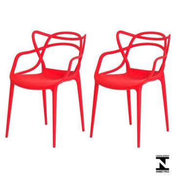Imagem de Kit 2 Cadeiras Allegra Vermelha Sala Cozinha Jantar - Waw Design