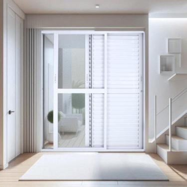Imagem de Porta Balcão de Aluminio 210x160cm 3 Folhas Moveis - CRV