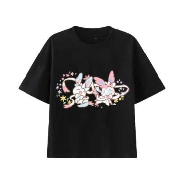 Imagem de Camiseta De Verão Unissex plus Size Com Estampa Eevee Pokémon, Tendênc