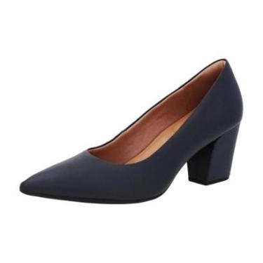 Imagem de Sapato Feminino Elegante Couro Conforto Salto Medio Usaflex-Feminino
