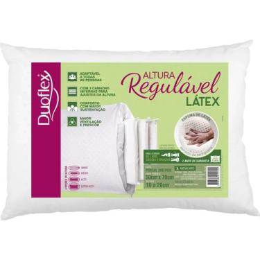 Imagem de Travesseiro Duoflex Antialérgico Látex Regulável 50x70cm Altura Ajustá