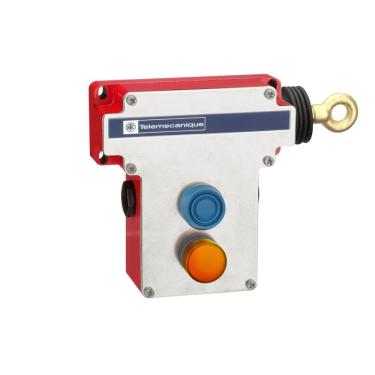 Imagem de Chave com Cordão para Parada de Emergência com Travamento Schneider Electric XY2CE1D297 2NA+2NF Bivolt Vermelho