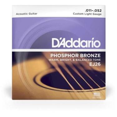Imagem de Encordoamento Para Violão D Addario EJ26 Bronze Fosforoso .011