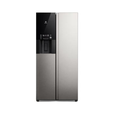 Imagem de Geladeira Electrolux Frost Free Inverter 481L AutoSense e Água e Gelo na Porta Side by Side Inox Look (ES4WS) 220V