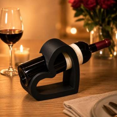 Imagem de Porta Vinho em Formato de Coração Suporte Elegante para Garrafa , Deco