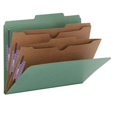 Imagem de Smead Pasta de arquivo de classificação de prensagem com fechos SafeSHIELD, 2 divisórias de bolso, expansão de 2 polegadas, tamanho letra, verde, 10 por caixa (14083)