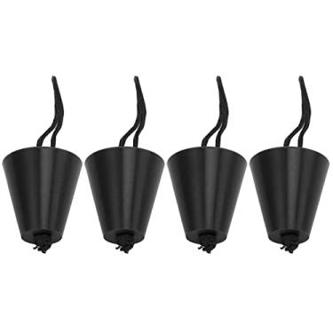 Imagem de Bujão de dreno com cordão, kit de bujão de embornal Silicone flexível para canoas para caiaques(Preto)