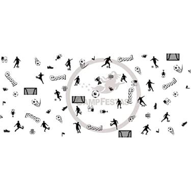 Imagem de Toalha Plástica Para Festa, Campfestas, Bola De Futebol, Branca, 78x78 cm, Pacote com 10