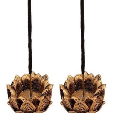 Imagem de Kit 2 Incensário E Castiçal Flor De Lotus 5Cm
