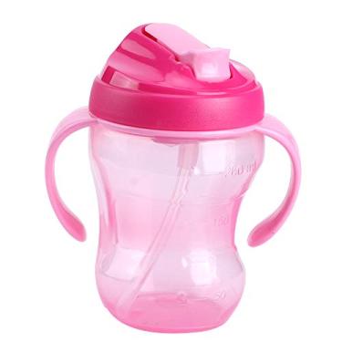 Imagem de Copo de água infantil antiderrapante, alça antiderrapante estável e durável copo de bebida infantil, loja de brinquedos educativos (rosa 260 ml)