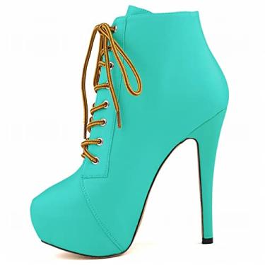 Imagem de Botas femininas de salto alto, salto alto, sapatos de dança stilettos de 14 cm, botas de festa de 20 cm palco com salto stiletto, bronze, 40EU/9US