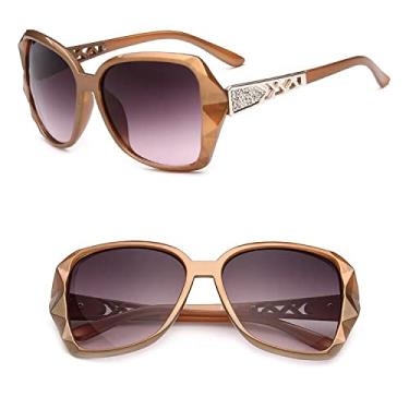 Imagem de Óculos de sol superdimensionados fashion feminino designer vintage feminino óculos de sol de plástico moldura grande espelho preto gradiente oculos, 7, china