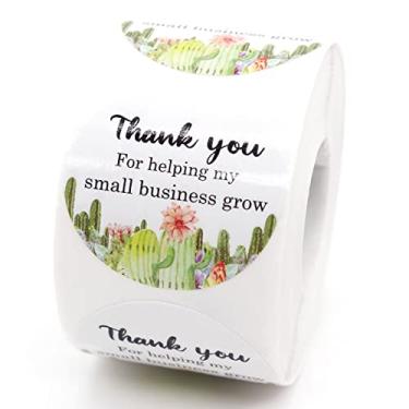 Imagem de Muminglong Adesivo de cacto Thank You for Helping My Small Business Grow Cactus de 3,5 cm, adesivo de agradecimento, pequenas empresas, adesivo feito à mão, adesivo de embalagem, 500 peças - cacto