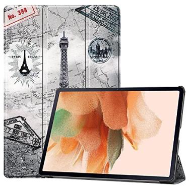 Imagem de Capa do caso da tabuleta. PARA SUMSUNG GALAXY TAB S7 Fe 12,4"2021 (SM-T730 / T736) / S7 Lite Tablet Case Lightweight Trifold Stand PC Capa traseira dura (concha de cor) Auto Sleep/Wake Function