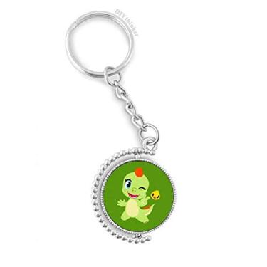 Imagem de Dinossauro Kingdom Love You Anel giratório para chaveiro, acessórios de disco, clipe de corrente, Multicor