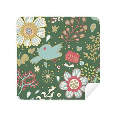 Imagem de Óculos de limpeza de tela verde escuro flor planta pano pano pano camurça pacote com 2