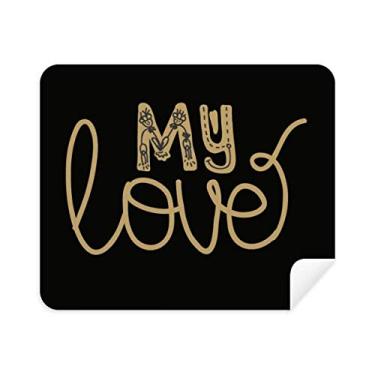 Imagem de Limpador de tela My Love Gold Quote de pano de limpeza à mão 2 peças de tecido de camurça