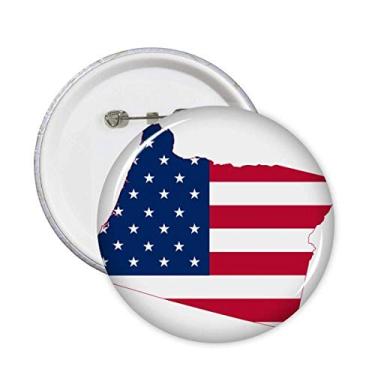 Imagem de Broche de bandeira Oregon EUA Mapa Estrelas Listras Broche Broche Emblema Acessório Decoração 5 peças