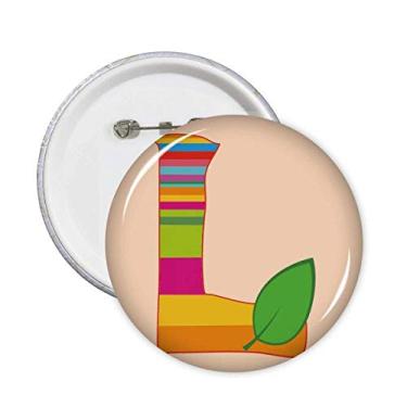 Imagem de L Alfabeto laranja frutas bonito no padrão alfinetes emblema botão decoração acessório 5 peças