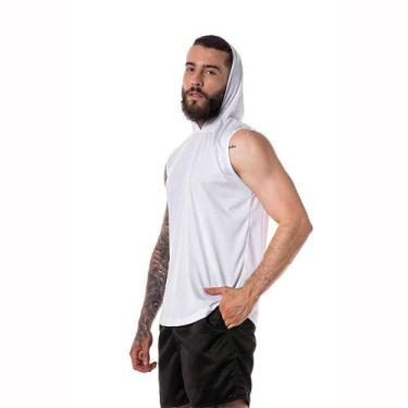 Imagem de Regata Masculina Branca Capuz Oversized Longline Academia - Chiella