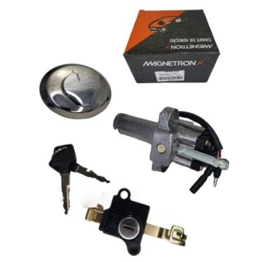 Imagem de Kit Chave ignição Magnetron CBX 250 Twister 2001-2005 (3 Peças) Chave Longa Prata Mecânica Manual 2 Posições