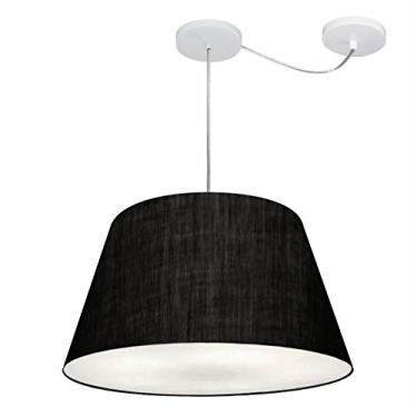 Imagem de Lustre Pendente com Desvio de Centro Cúpula 30/35x50 cm, Vivare Iluminação, Pendente4283 PR, Preto, Médio