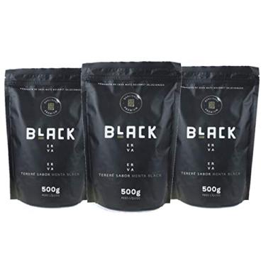 Imagem de KIT COM 3 PACOTE 500G DE ERVA MATE PARA TERERÉ BLACK ERVA (Menta Black)