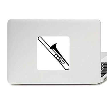 Imagem de Adesivo de vinil com estampa de instrumento musical clássico de trombone para laptop, decoração de PC