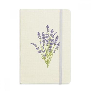 Imagem de Caderno de flores com pintura de plantas lavanda oficial de tecido rígido diário clássico