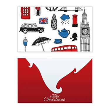 Imagem de London Big Ben Booth Caixa de correio de chuva, feriado, feriado, cartão de felicitações, mensagem de Natal