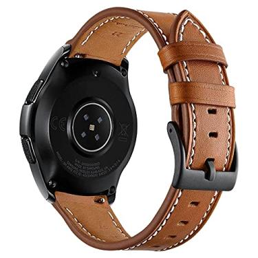 Imagem de Pulseira 22mm Couro Padrão LTimports, compativel com Galaxy Watch 3 45mm - Galaxy Watch 46mm Sm-R800 - Gear S3 Frontier - GTR 4/GTR 3/GTR 2/GTR 47mm (Marrom)