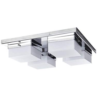 Imagem de Plafon Cubo LED 1X 220V 6500K, LLUM Bronzearte, 35885, 40W, Branco/Espelhado, 33X33cm