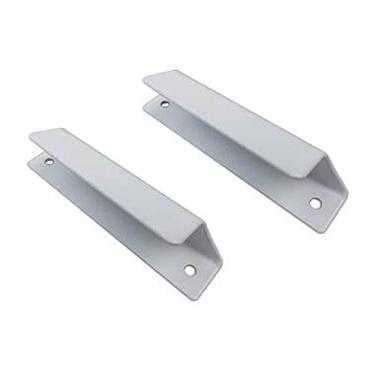 Imagem de 2 peças de liga de alumínio, maçaneta da porta deslizante montada na parede, gaveta da porta, maçaneta da porta de vidro para ferragens de móveis, branco