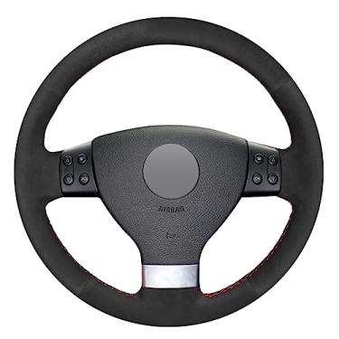 Imagem de Car Steering Wheel Cover Cobertura de volante de carro costurada à mão para VW Golf 5 Mk5 Passat B6 Jetta 5 Mk5 Tiguan 2007-2011