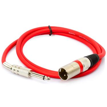 Imagem de Cabo P10 para XLR Macho Vermelho Mono - 10 Metros