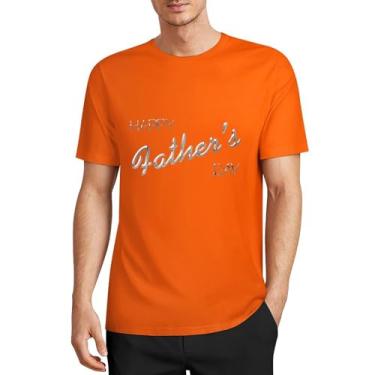 Imagem de CHAIKEN&CAPONE Camiseta de presente de dia dos pais, camiseta masculina e pai para meninas, gola drapeada, manga curta, algodão, Estilo laranja médio, 3G