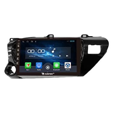 Imagem de Kunfine Rádio GPS estéreo de navegação Android para carro, visor de câmera reversa, tela sensível ao toque IPS de 10 polegadas, tablet pad para Toyota Hilux 2015-2020 LHD, se aplicável Quad Core 1G +