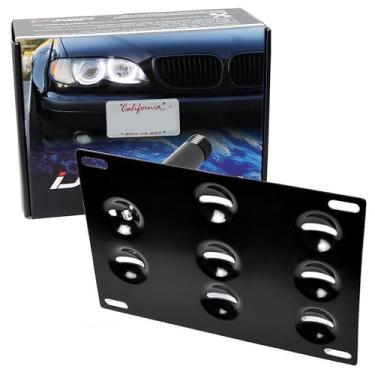 Imagem de Suporte para placa de carro iJDMTOY compatível com veículos BMWiJDMTOY E36 E53 E60 E63 E64 R52 R55 R56 R57 R58 R59 preto AA2264