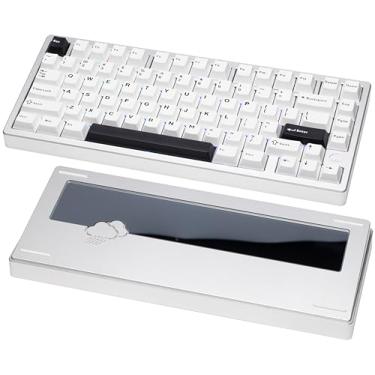 Imagem de Teclado mecânico KEEBMONKEY WOBKEY Rainy 75 CNC de alumínio HMX/JWK/Cocoa Switches com conectividade de modo triplo e acústica superior, RGB/PP/Vidro Espelhado/3500mAh/Violet Switch (Padrão - Prata)