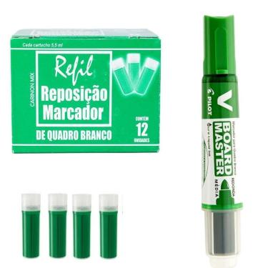 Imagem de Pincel marcador de quadro branco pilot verde + 12 recargas