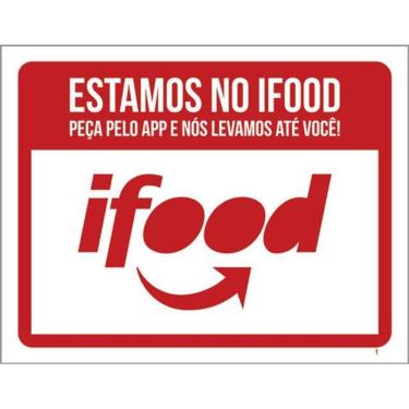 Imagem de Kit 3 Placas Estamos No Ifood Peça Pelo App 36X46