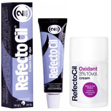 Imagem de Kit Refectocil Tintura Sobrancelhas Preto Azulado 2.0 e Ox Creme 100 ml