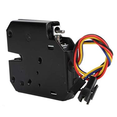 Imagem de Fechadura de Gabinete Trava Elétrica DC 12V 2A Controle Elétrico Eletromagnético Armários de Gaveta de Armário Fechadura de Aço Preto para Fechaduras de Sistemas de Segurança